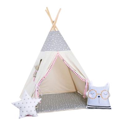 Namiot tipi dla dzieci, bawełna, okienko, kotek, gwiazdkowa perełka