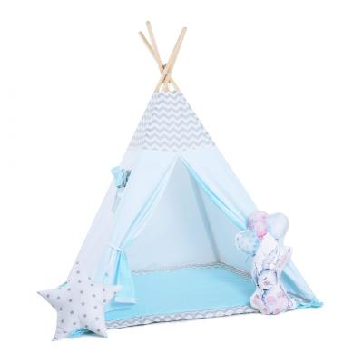Namiot tipi dla dzieci, bawełna, okienko, królik, błękitny wiatr