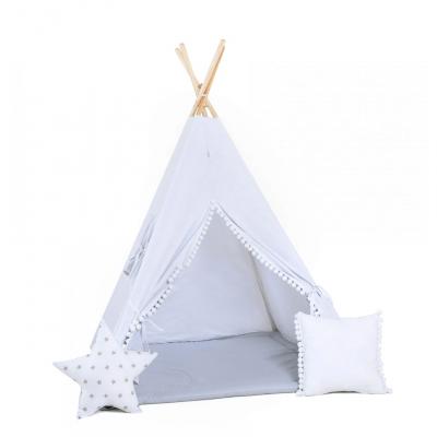 Namiot tipi dla dzieci, bawełna, okienko, poduszka, biały aniołek