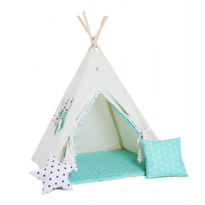 Namiot tipi dla dzieci, bawełna, okienko, poduszka, baśniowy sen