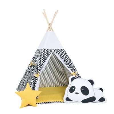 Namiot tipi dla dzieci, bawełna, okienko, panda, kultowy promyk