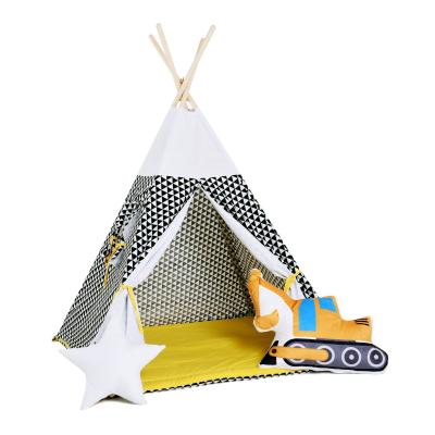 Namiot tipi dla dzieci, bawełna, okienko, koparka, kultowy promyk
