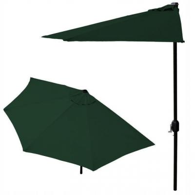 Parasol ogrodowy, ścienny na taras, półparasol, korbka, 270 cm, zielony
