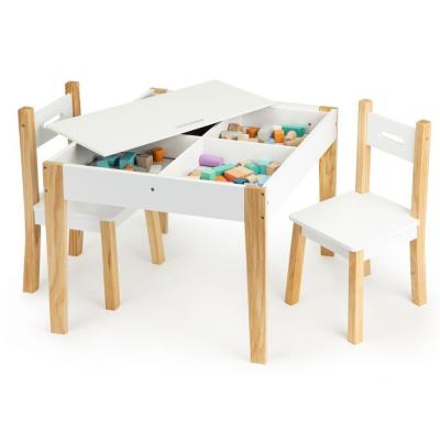 Zestaw mebli dla dzieci, drewniane, stolik, 2 krzesła