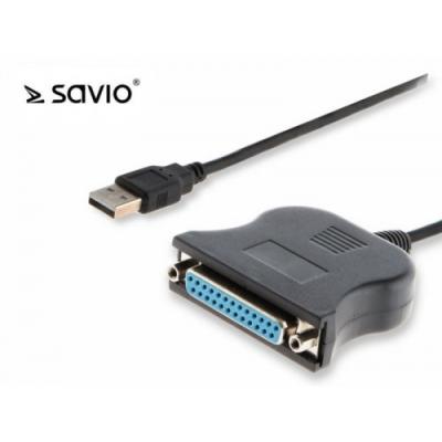 Elmak Adapter USB na LPT żeński 25pin SAVIO CL-47 1m