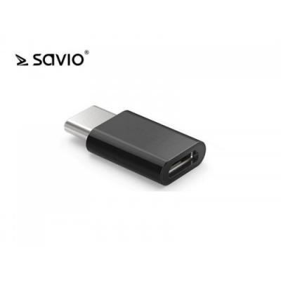 Elmak Adapter Micro USB (F) - USB 3.1 Typ C (M) Savio AK-1/B transfer danych, ładowanie