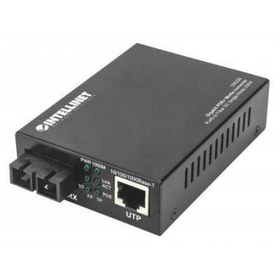 Intellinet Media konwerter Gigabit PoE+ 1000Base-T RJ45/1000Base-LX (SC) SM 20km
