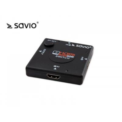 Elmak SAVIO CL-26 Switch HDMI 3 porty, Full HD, blister