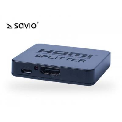 Elmak SAVIO CL-93 Splitter HDMI na 2 odbiorniki, 4K, funkcja wzmacniacza, blister