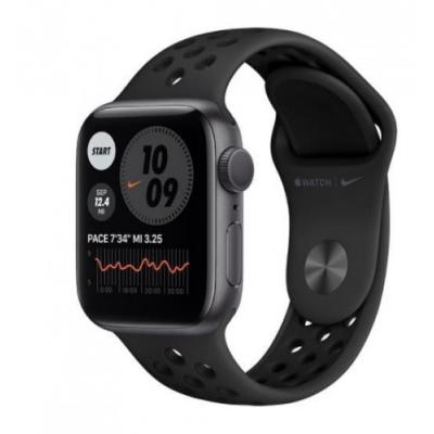 Apple Zegarek Nike Series 6 GPS + Cellular, 40mm koperta z aluminium w kolorze gwiezdnej szarości z paskiem sportowym antracyt/czarny Nike - Regular