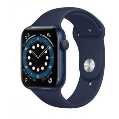 Apple Zegarek Series 6 GPS, 40mm koperta z aluminium w kolorze niebieskim z paskiem sportowym w kolorze głębokiego granatu - Regular