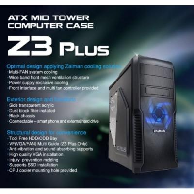 Zalman Obudowa Z3 Plus ATX Mid Tower Blue LED fan ODD