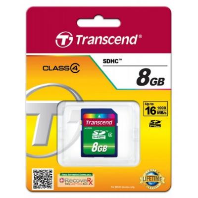 Transcend Karta pamięci SDHC 8GB Class4 18/6 MB/s