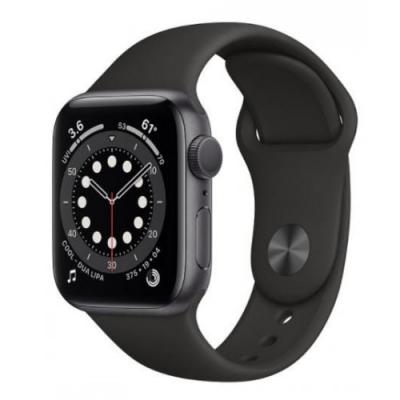 Apple Zegarek Series 6 GPS + Cellular, 40mm koperta z aluminium w kolorze gwiezdnej szarości z czarnym paskiem sportowym - Regular