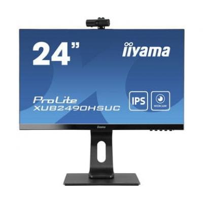 IIYAMA Monitor 24 XUB2490HSUC-B1 IPS,FHD,CAM,MIC,HDMI,DP,VGA,USB2.0