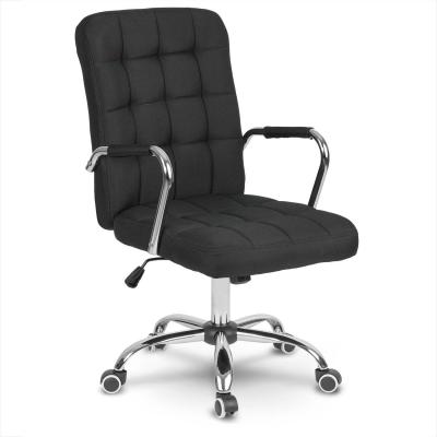Fotel biurowy, materiałowy, krzesło, benton, czarny