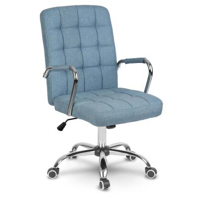 Fotel biurowy, materiałowy, krzesło, benton, niebieski