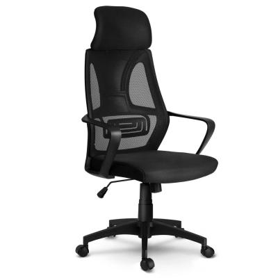 Fotel biurowy, z mikrosiatką, praga, kolor czarny