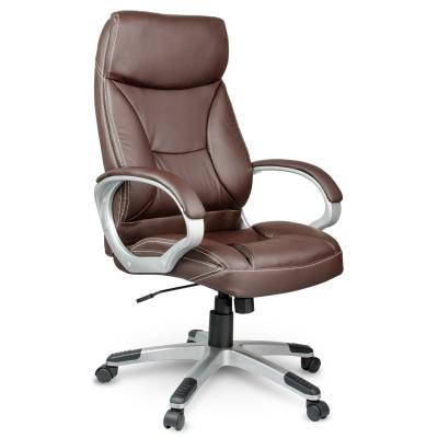 Fotel do biura, obrotowy, ekoskóra, Eago EG-223, brązowy