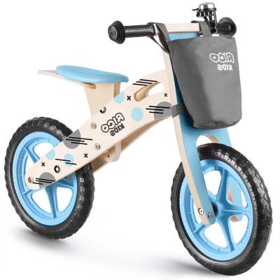 Rowerek biegowy dla dziecka, drewniany, torba, ricokids, RC-610, niebieski