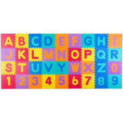 Mata piankowa dla dziecka, 36 elementów, 30 x 30 cm, kolorowe literki