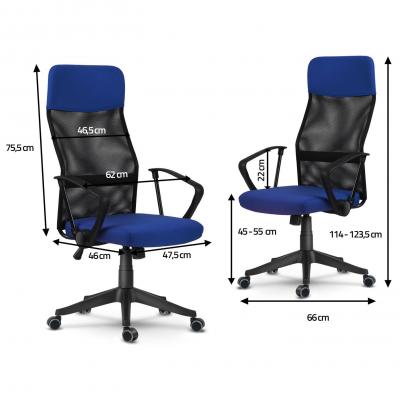 Fotel biurowy, obrotowy, krzesło, sydney, sofotel, niebieski, czarny