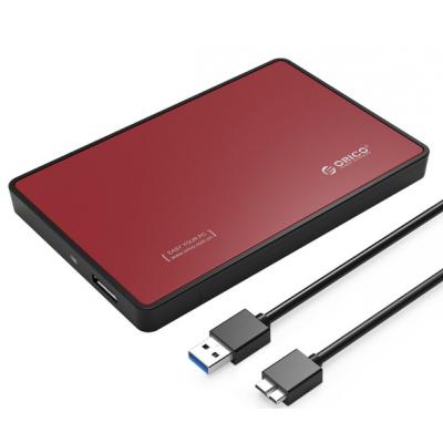 Obudowa zewnętrzna na dysk 2,5" HDD/SSD ORICO, SATA III, USB-A 3.1 metal czerwona (2588US3-V1-RD-BP)