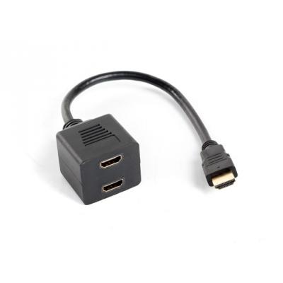 Lanberg Adapter HDMI-AM do HDMI-AF X2 rozdzielacz 20cm (AD-0019-BK)