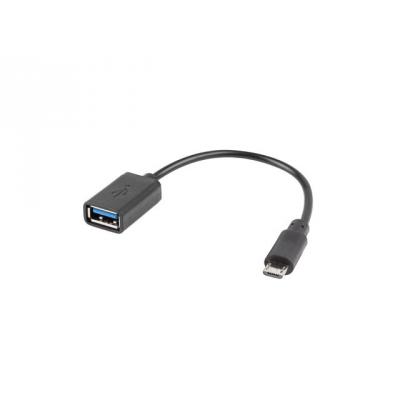 Lanberg Adapter Micro USB (M) do USB-A (F) 2.0 0.15m Otg Czarny