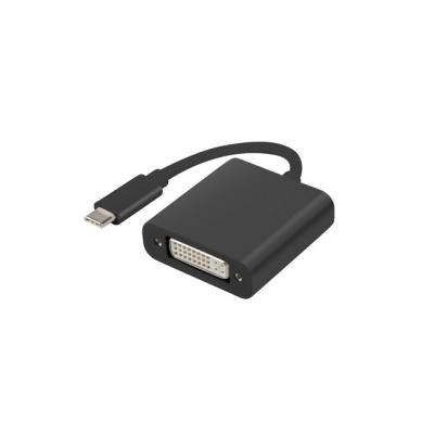 Lanberg Adapter USB-C(M) 3.1 do DVI-I(F)(24+5) Dual Link (Displayport Alt Mode) Na Kablu 15cm Czarny