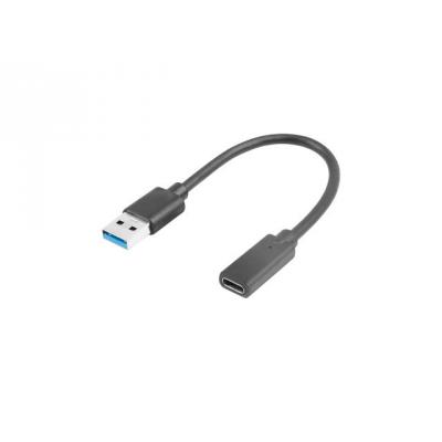 Lanberg Adapter USB-C(F) 3.1 do USB-A(M) Na Kablu 15cm Czarny