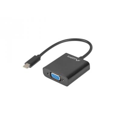 Lanberg Adapter USB-C(M) 3.1 do Vga(F) Na Kablu 15cm Czarny