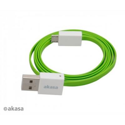 Akasa Proslim AK-CBUB16-10GN, kabel USB 2.0 Typ-A na Micro-B 100cm, zielony