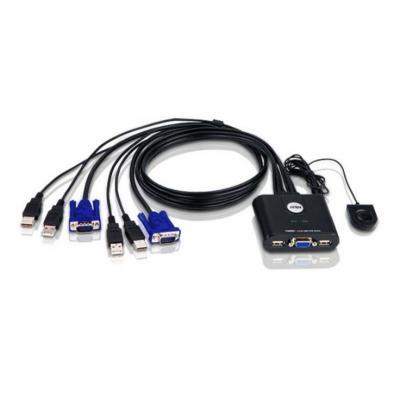ATEN Przełącznik KVM CS22U-A7 2-portowy USB VGA z kablowym przełączaniem portów