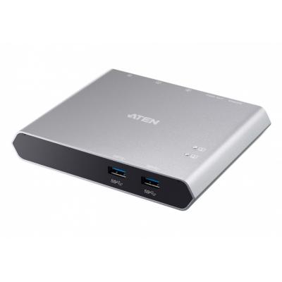 ATEN 2-Port USB-C Dock Switch with Power Pass-through US3310-AT
