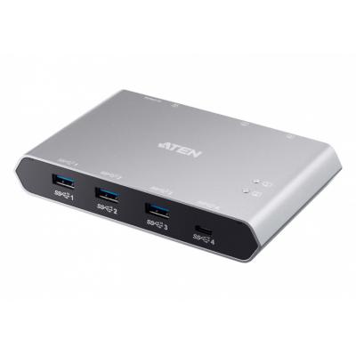 ATEN 2-Port USB-C Gen 2 Sharing Switch with Power Pass-through US3342-AT