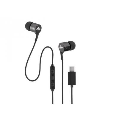 Słuchawki Audictus Explorer Type-C z mikrofonem Black, czarne, dokanałowe (AWE-1453)