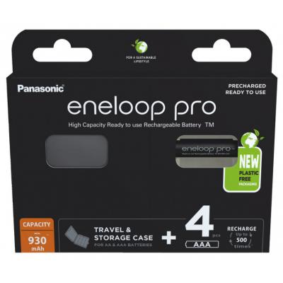Panasonic Eneloop Pro R3/AAA 930mAh - opak. 4 akumulatorków + pojemnik - eco blister (BK-4HCDEC4BE)