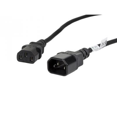 Lanberg Przedłużacz kabla zasilającego IEC 320 C13 do C14 1.8m VDE czarny (CA-C13E-11CC-0018-BK)