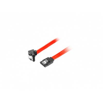 Lanberg Kabel SATA II (3gb/S) F/F 30cm Z Zatrzaskami Metalowymi Kątowy Czerwony