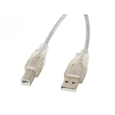 Lanberg Kabel USB 2.0 AM-BM Ferryt transparentnyNY 1.8m (CA-USBA-12CC-0018-TR)