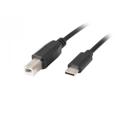 Kabel USB-C (M) - USB-B(M) 2.0 1.8m Czarny Ferryt Lanberg