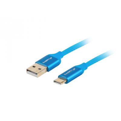 Lanberg Kabel USB-C(M) do USB-A(M) 2.0 0.5m Niebieski Premium Qc 3.0