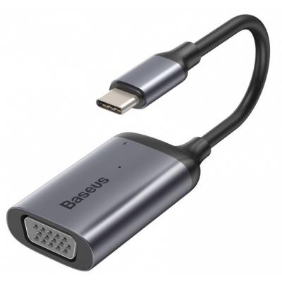 Adapter przejściówka Baseus Enjoyment HUB USB Typ-C na VGA / USB Typ-C PD do MacBook / PC szary (CAHUB-O0G)
