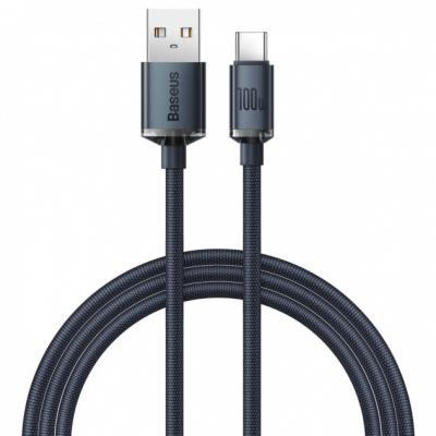 Kabel przewód USB Typ-C 120cm Baseus Crystal 100W 20V/5A - czarny (CAJY000401)