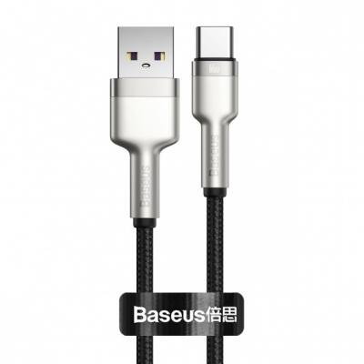 Kabel przewód USB Typ-C 25cm Baseus Cafule Quick Charge 66W z obsługą szybkiego ładowania - czarny (CAKF000001)
