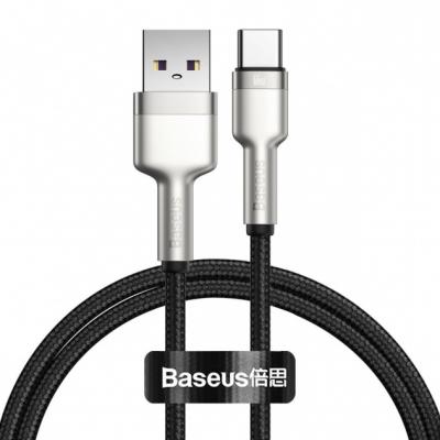 Kabel przewód USB Typ-C 100cm Baseus Cafule Quick Charge 66W z obsługą szybkiego ładowania - czarny (CAKF000101)