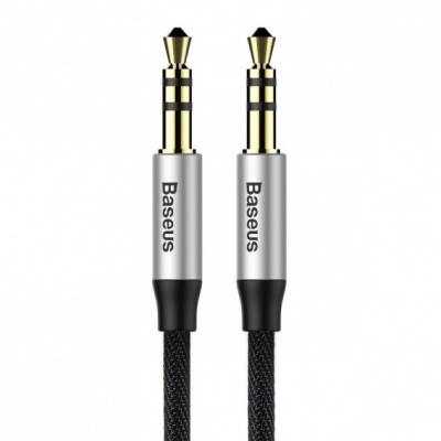 Kabel audio Baseus Yiven M30 miniJack 3,5mm 0,5 m srebrno-czarny (CAM30-AS1)
