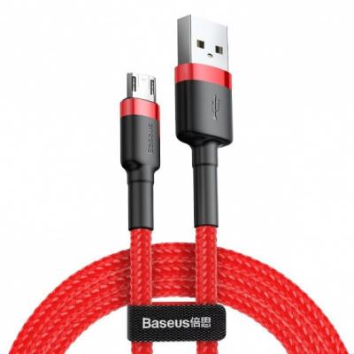 Kabel przewód USB - micro USB 100cm Baseus Cafule Quick Charge 2.4A z obsługą szybkiego ładowania - czerwony (CAMKLF-B09)