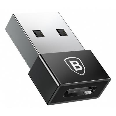 Adapter Baseus Exquisite USB do USB Type-C 2,4A - czarny (CATJQ-A01)